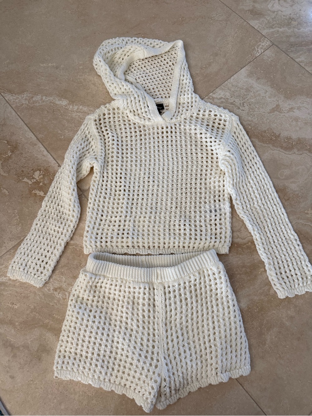 Girls Art Class Crochet Knit Hoodie and Shorts